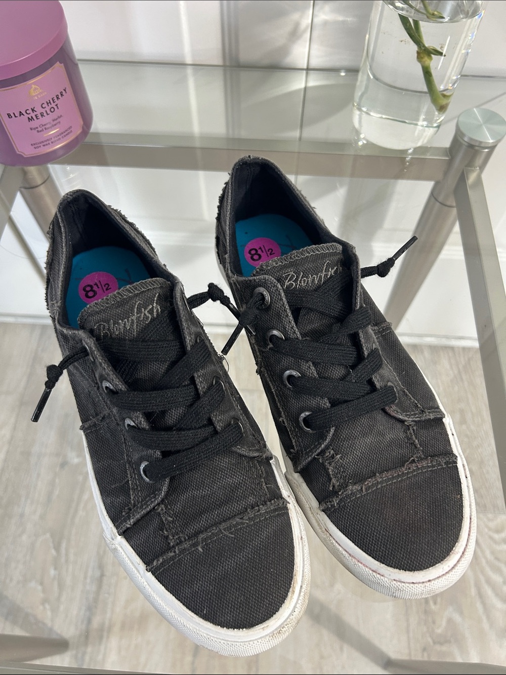 Blowfish Black Canvas Low-Top Slip-On Sneakers